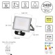 Foco Led Plano 30 Watt. Luz Blanca 4000º K  IP 65 2400 Lumenes Con Sensor de Presencia