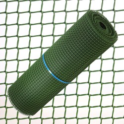 Malla Cuadrada Plastico 0,5 cm. x 1 Metro Verde  Rollo 25 Metros