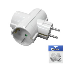 Adaptador / Ladron Triple Schuko 16 A. 250 V.