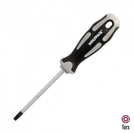 Destornillador Torx Inviolable Acero S2 Mango TPR Bimaterial. Medida T30 x Ø 6,0 x 100 mm.