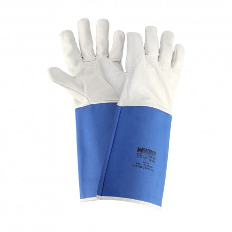 Guantes Piel Serraje Largos 40 cm. guante Resistente, Guante Comodo, Guantes De Trabajo, (Par)