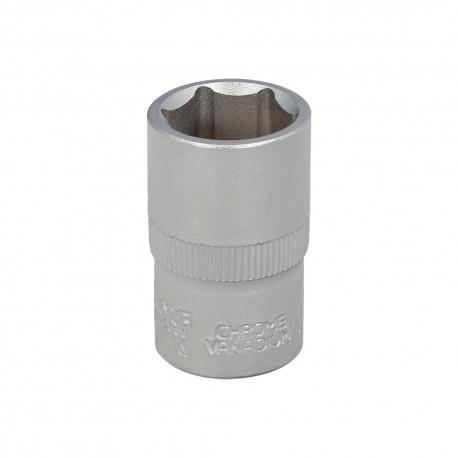 Llave Vaso 1/2" Hexagonal 16 mm. Perfil de 6 caras. Acero Cromo Vanadio, Aristas Redondas