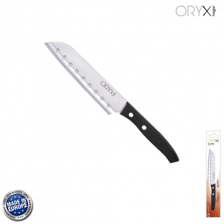 Cuchillo Aspen Santoku Hoja Acero Inoxidable 17 cm. Negro