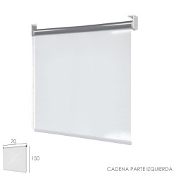 Mampara Cortina Enrollable PVC Transparente, Medidas 70 x 150 cm. Cadena Lado Izquierdo