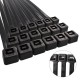 Brida Nylon 100%. Color Negro 7,5 x 360 mm. Bolsa 100 unidades. Abrazadera Plastico, Organizador Cables, Alta Resistencia